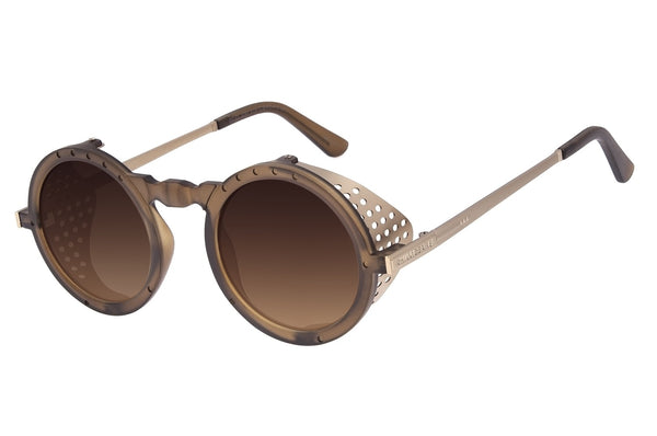 SUNGLASSES UNISEX ALOK ROUND MATTE BROWN OCCL3291