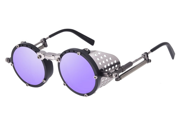 SUNGLASSES UNISEX ALOK ROUND MIRRORED BLACK OCCL3293