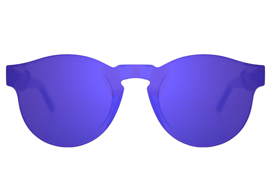 SUNGLASSES UNISEX BLOCK ROUND BLUE MIRRORED GRAY OCCL3962