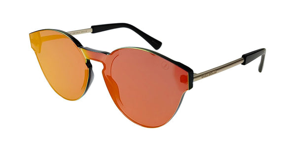 SUNGLASSES UNISEX BLOCK ROUND MIRRORED RED GOLDEN OCCL3964